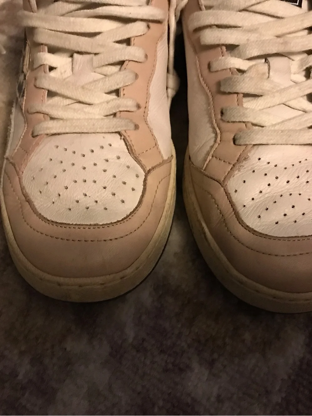 4B12 Sneakers in White/Pink and Leopard-Print Leather